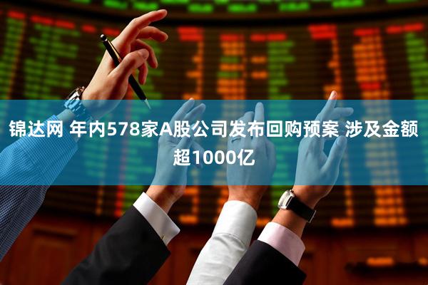 锦达网 年内578家A股公司发布回购预案 涉及金额超1000亿